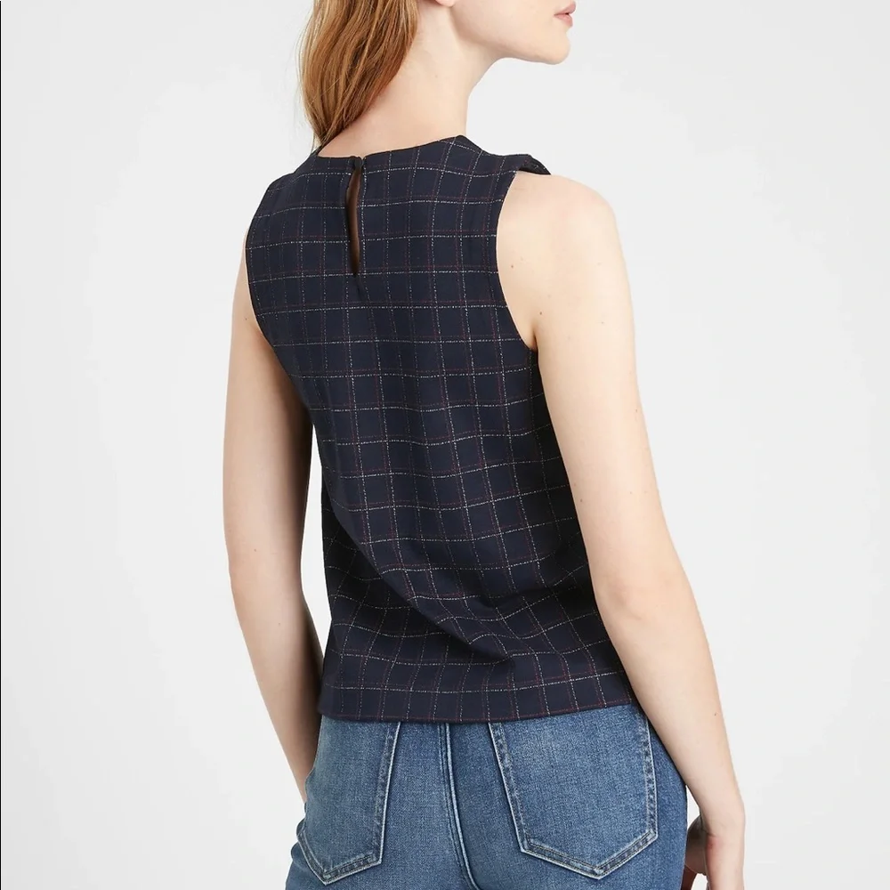 - Banana Republic plaid crop shell shirt size small - Picture 4 of 4